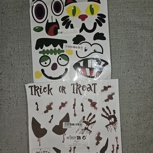 9" Pack Halloween Face Sticker Set